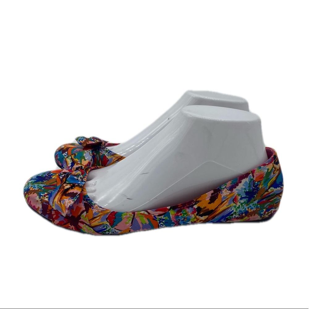 American Eagle Colorful Floral Ballet Bow Flats